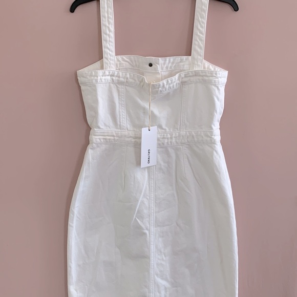 GRLFRND White Button Down Sleeveless Denim Overall Midi Petra Dress Size S NWT - Picture 5 of 9